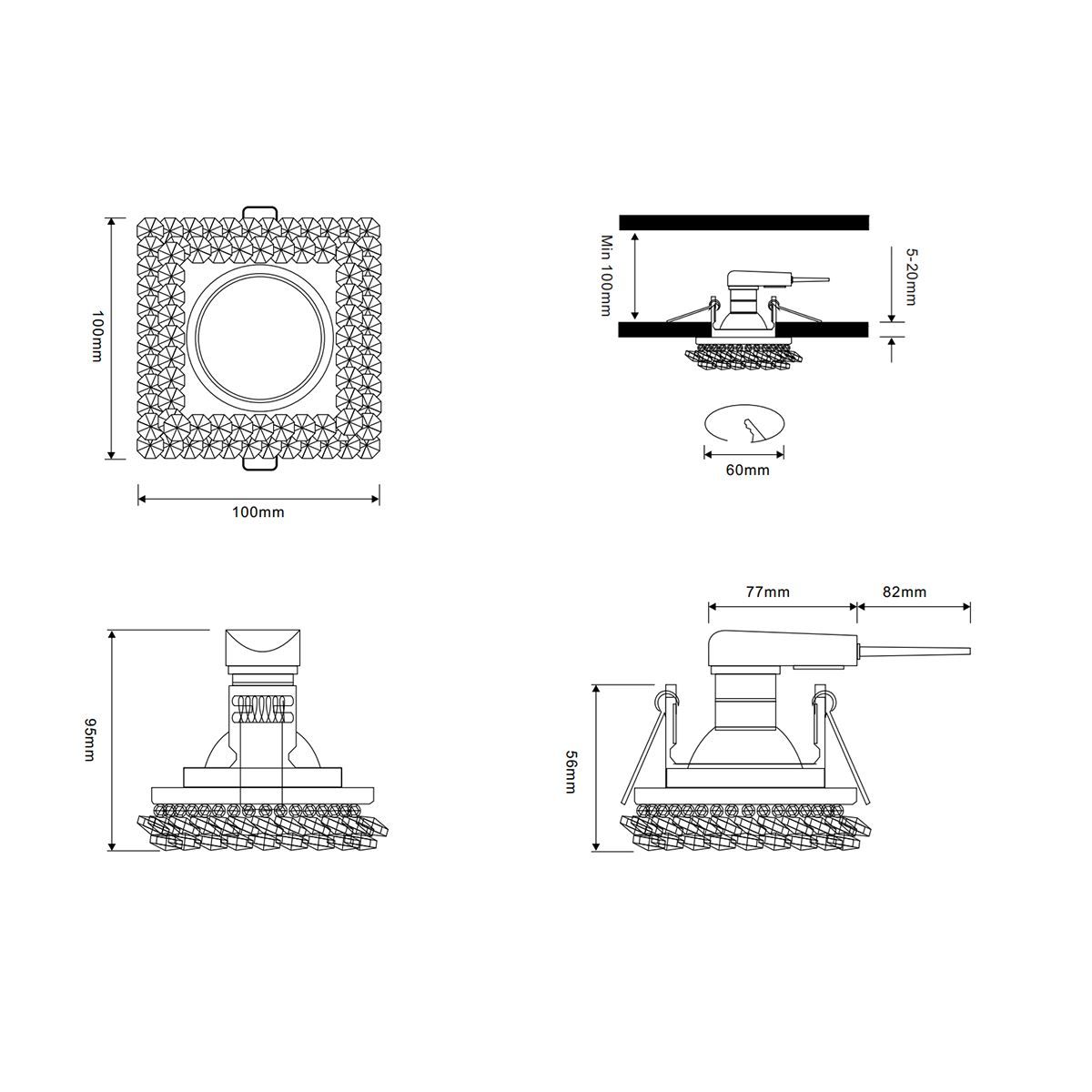 Lampade: Einbauleuchte, 10 cm x 10 cm, 3er SET – Nuovo (secondo la descrizione) da Kreuzlingen venduto da Smart-Light 3