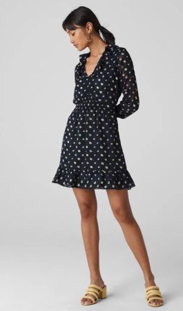 Whistles romantisches Kleid 36 blau Blumen Rüschen
