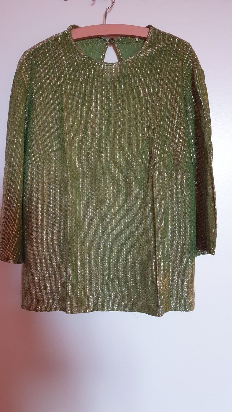 Camicette: Bluse 40, Grün/Gold, Syntetik – Usato da Biel/Bienne venduto da Bormida64