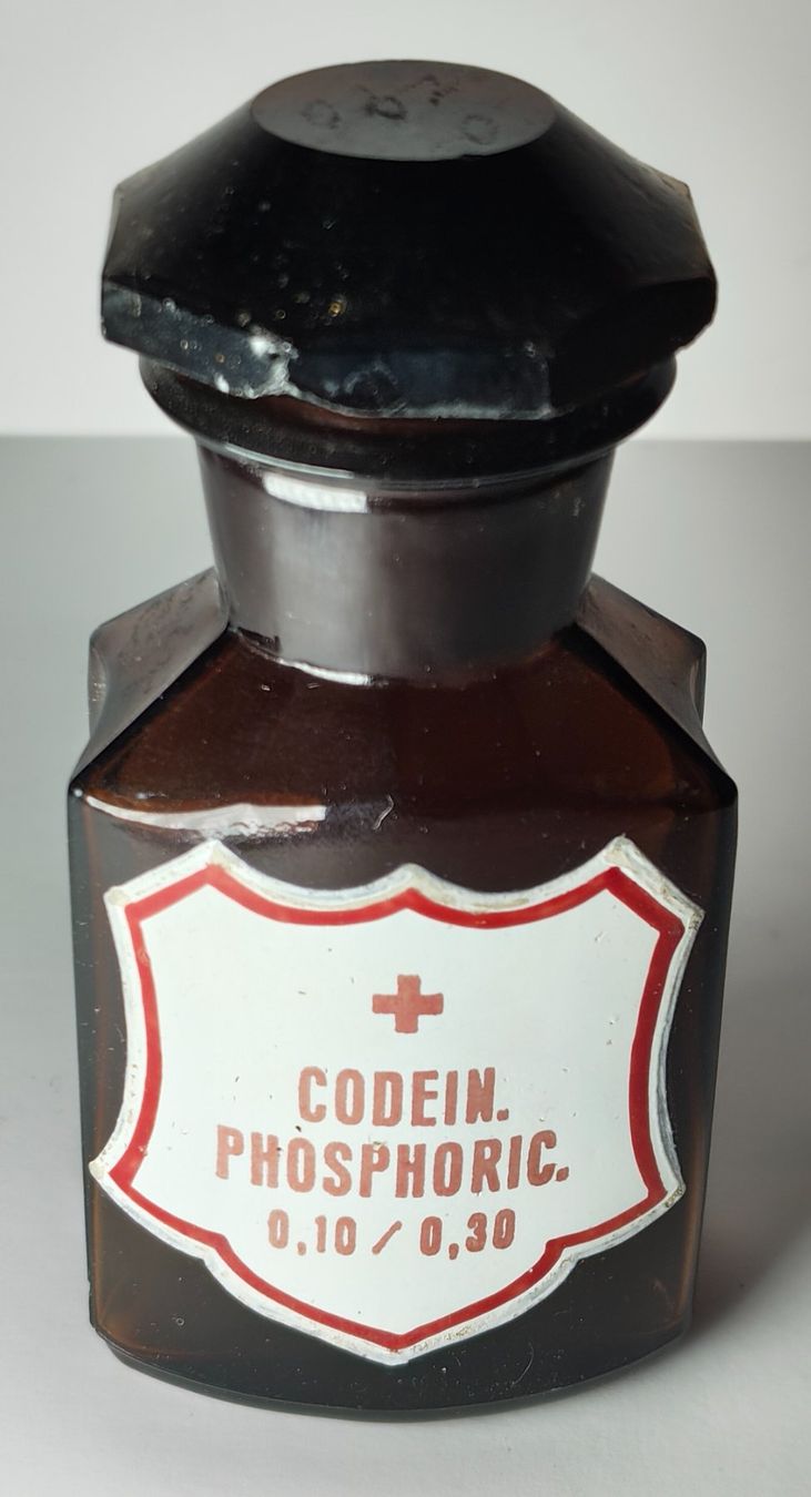Accessori da laboratorio: Apothekerflasche CODEIN PHOSPHORIC Um 1920 10cm – Usato da Monthey venduto da 19_karen_84