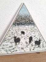 Dreieckiges Gemälde/Bild mit Schäfchenmotiv Unikat 🐑🐑