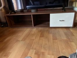 TV-Lowboard Holzoptik mit weisser Schublade neuwertig