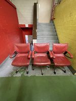 4x Design Bürostühle / Lederstühle Rot  Bequem & hochwertig