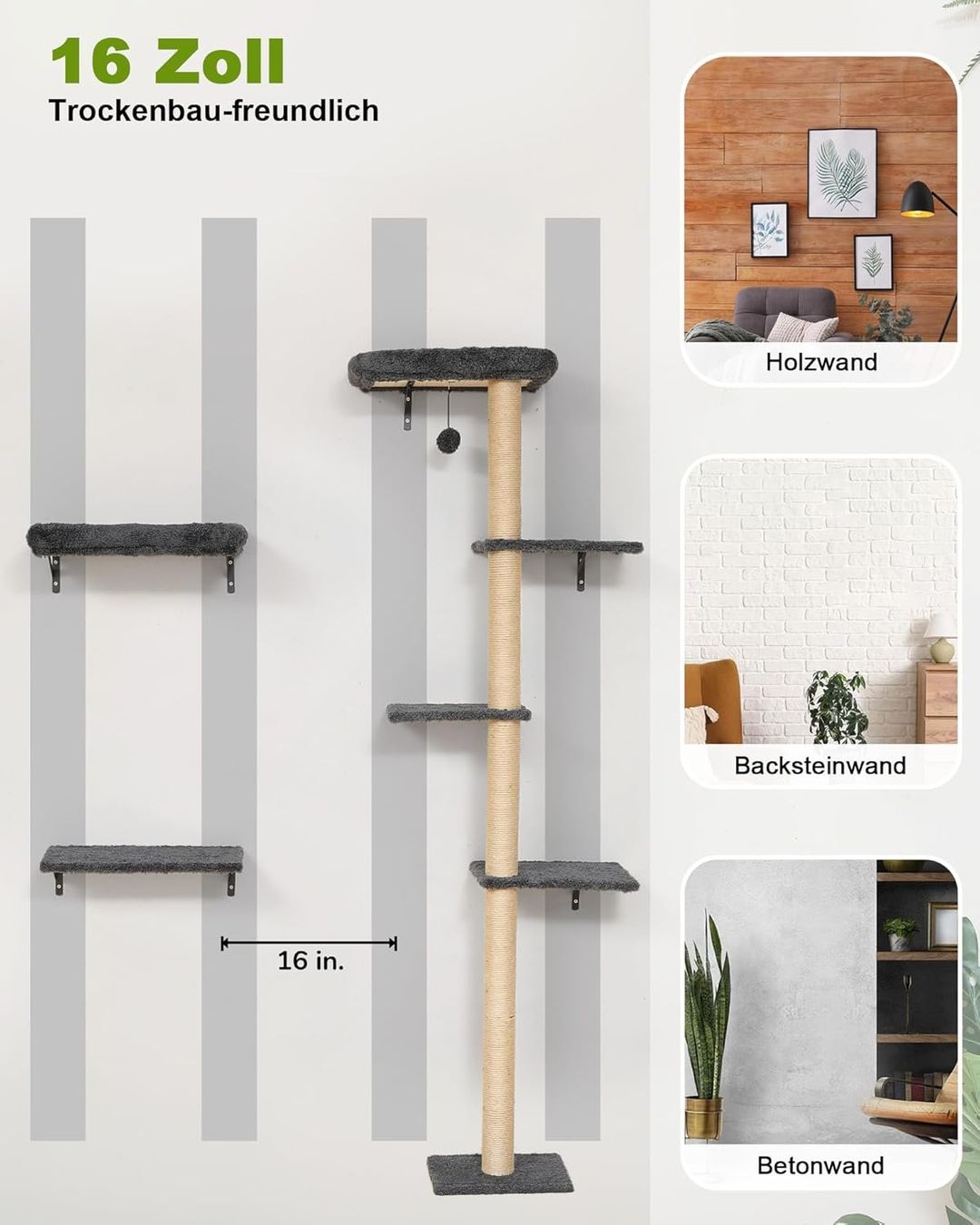 Pareti & prese d'arrampicata: Kletterwand Katzen-Set, 178 cm hoch – Nuovo e nell'imballaggio originale da Oberentfelden venduto da ase_sk8n 4