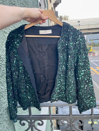 Uterque Pailletten Jacke, S/M, neu, grün/blau, NP ~350€