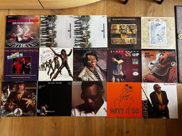 LP Jazz Sammlung, 15 LPs, Blood Sweat, Brown, Carilie top