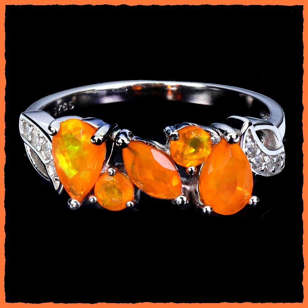 Anelli: ♛ Orange Feueropal 925 Silberring – Nuovo e nell'imballaggio originale da Oberglatt ZH venduto da Hot-Spot 1