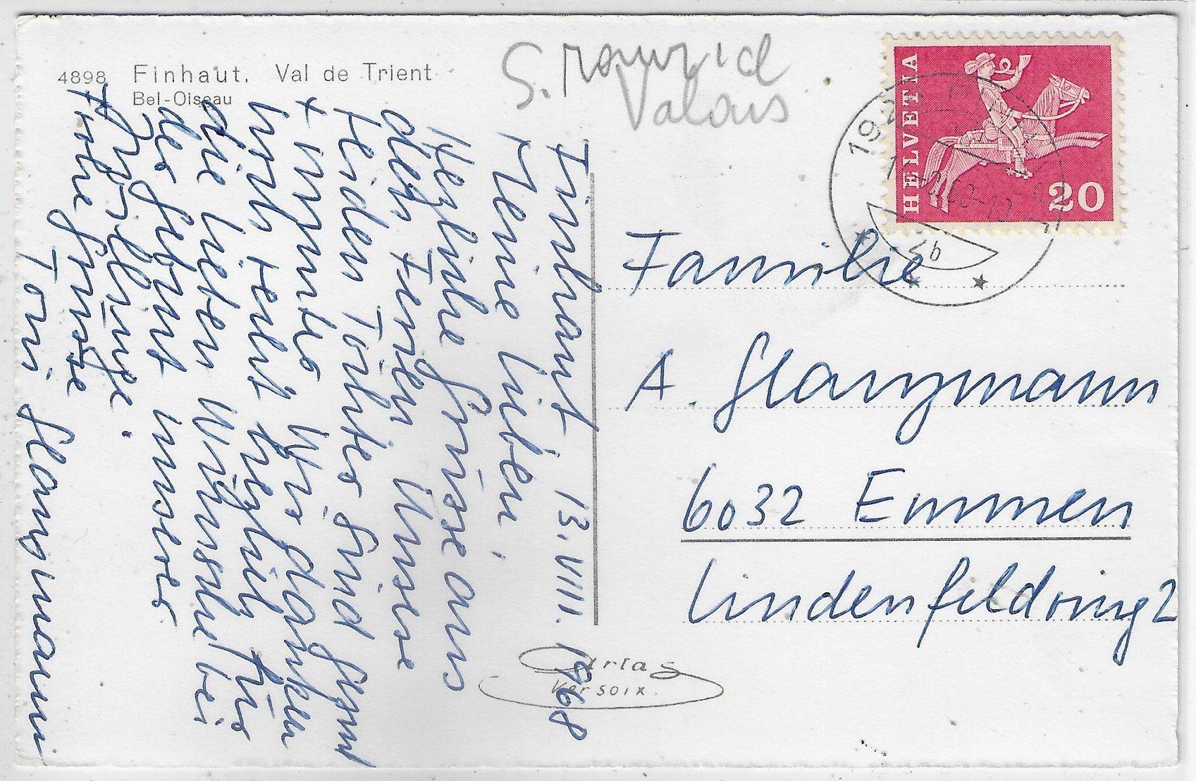 Cartoline postali: Finhaut - Gare Bahnhof – Usato da Ettingen venduto da Kartenplanet 1
