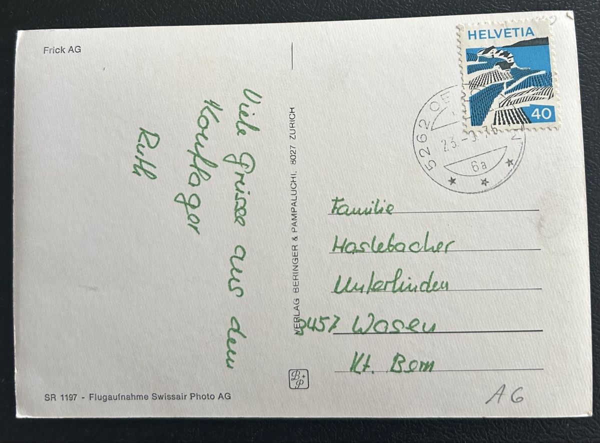 Cartoline postali: Flugaufnahme Frick  – Usato da Horw venduto da Tellbub 1