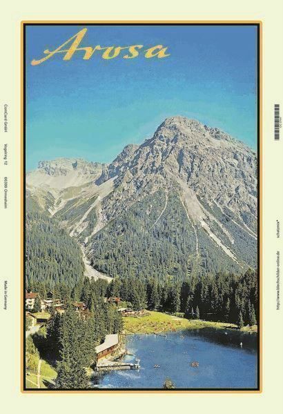 Insegne: Blechschild-AROSA MIT BERG UND SEE – Nuovo e nell'imballaggio originale da Rupperswil venduto da big-one-sale