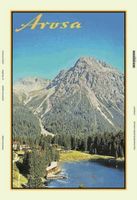 Blechschild-AROSA MIT BERG UND SEE