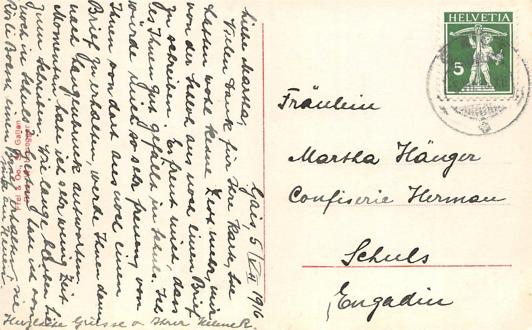 Cartoline postali: Gais mit Hirschberg – Usato da Ottikon b.Kemptth. venduto da Neptun1974 1