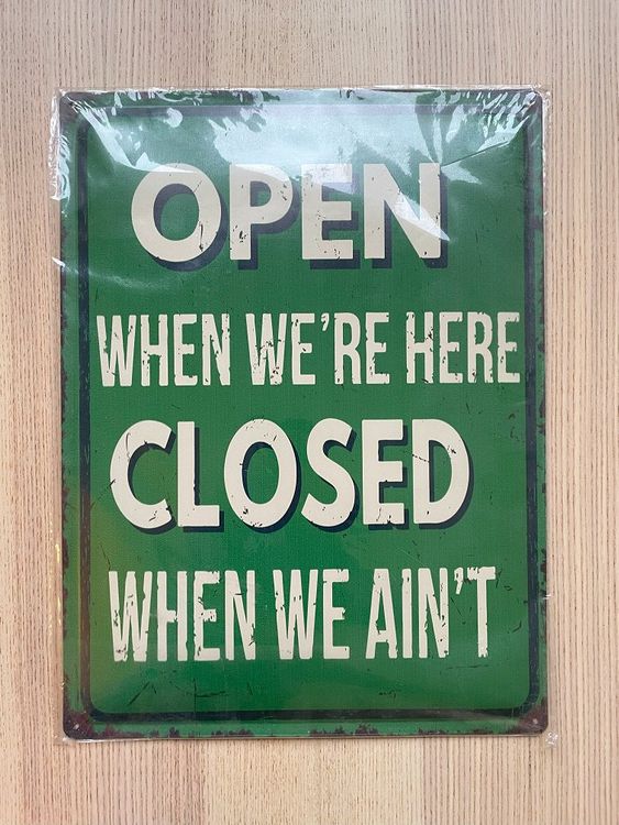 Lustiges Blechschild Englisch Öffnungszeiten Open Closed Kaufen auf