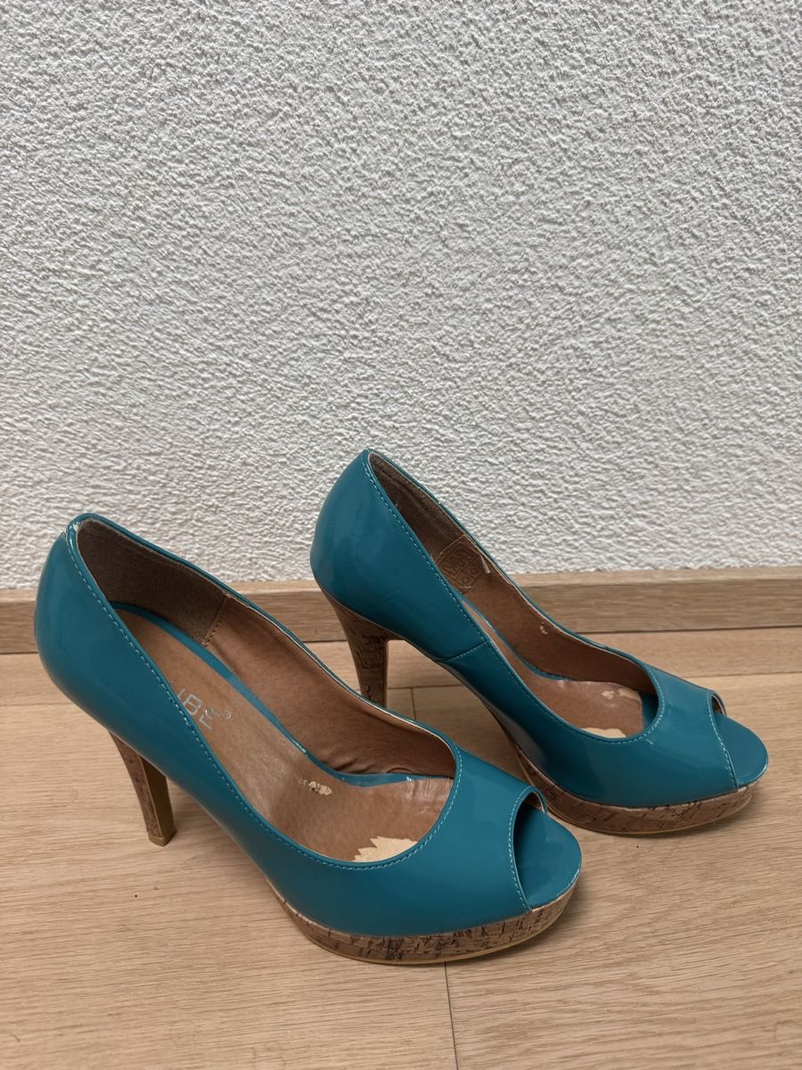 Cube Scarpe da donna: CUBE Plateau High Heels / Peeptoe Gr. 38 Türkis – Nuovo (secondo la descrizione) da Winkel venduto da Schorley 1