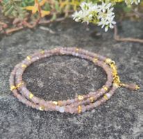 Wickelarmband Mondstein Silber vergoldet