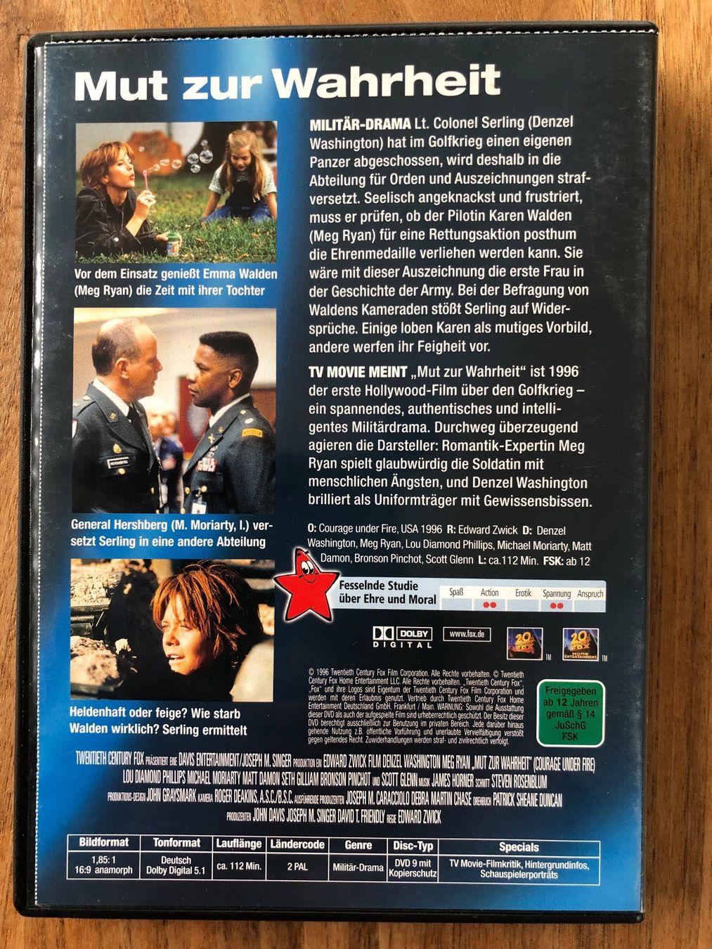 Tutti i DVDs: DVD Courage under fire - Mut zur Wahrheit – Usato da Belp venduto da brb66 1