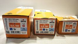 HECO Topix-Plus Holzschrauben (4x40, 5x50, 8x100)