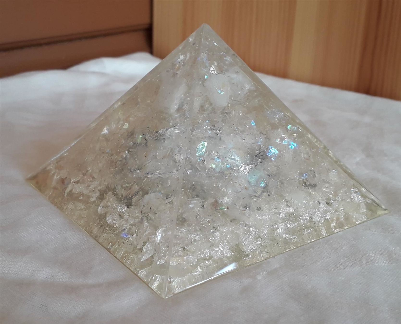 Pietre preziose: ORGONIT Pyramide Medium * MOND Mondstein – Nuovo e nell'imballaggio originale da Aeschi b. Spiez venduto da KRONLICHT 7