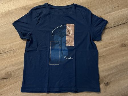 Damen T-Shirt Tom Tailor dunkelblau Grösse XL Bio-Baumwolle