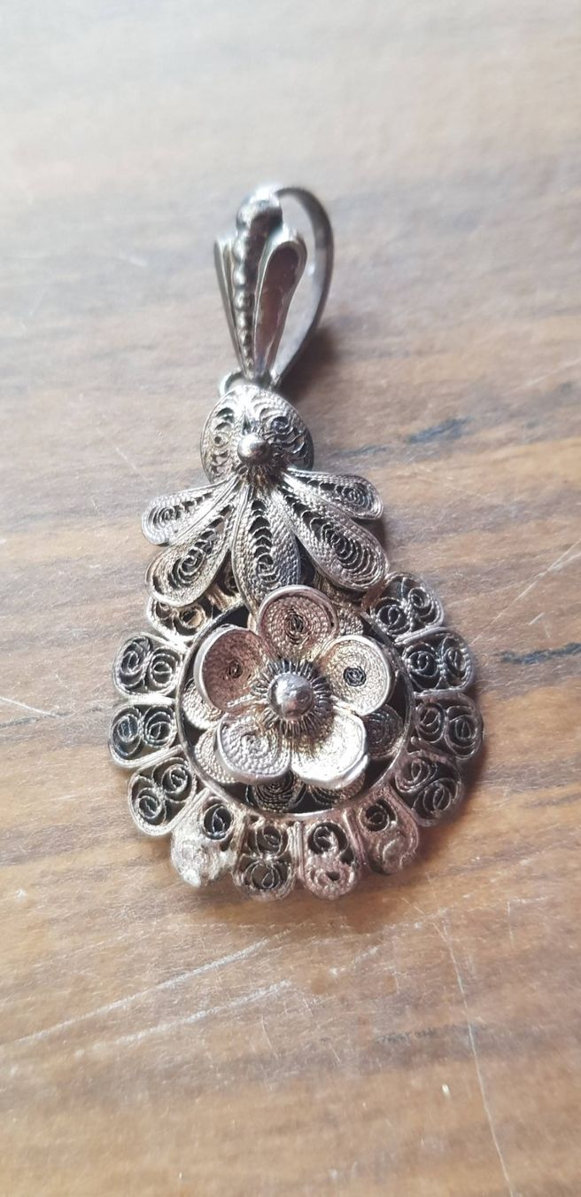 Anhänger: Anhänger Jugendstil antik - Blüte Silber – Gebraucht aus Mörschwil von wunderkiste44 4