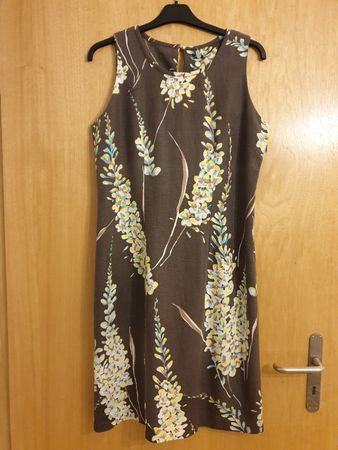 Robe d'été neuve, 38, motif floral, lin 55%, viscose 45%