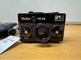 Rollei 35 SE schwarz–Sonnar 40mm f/2.8 HFT–Singapore+Zubehör