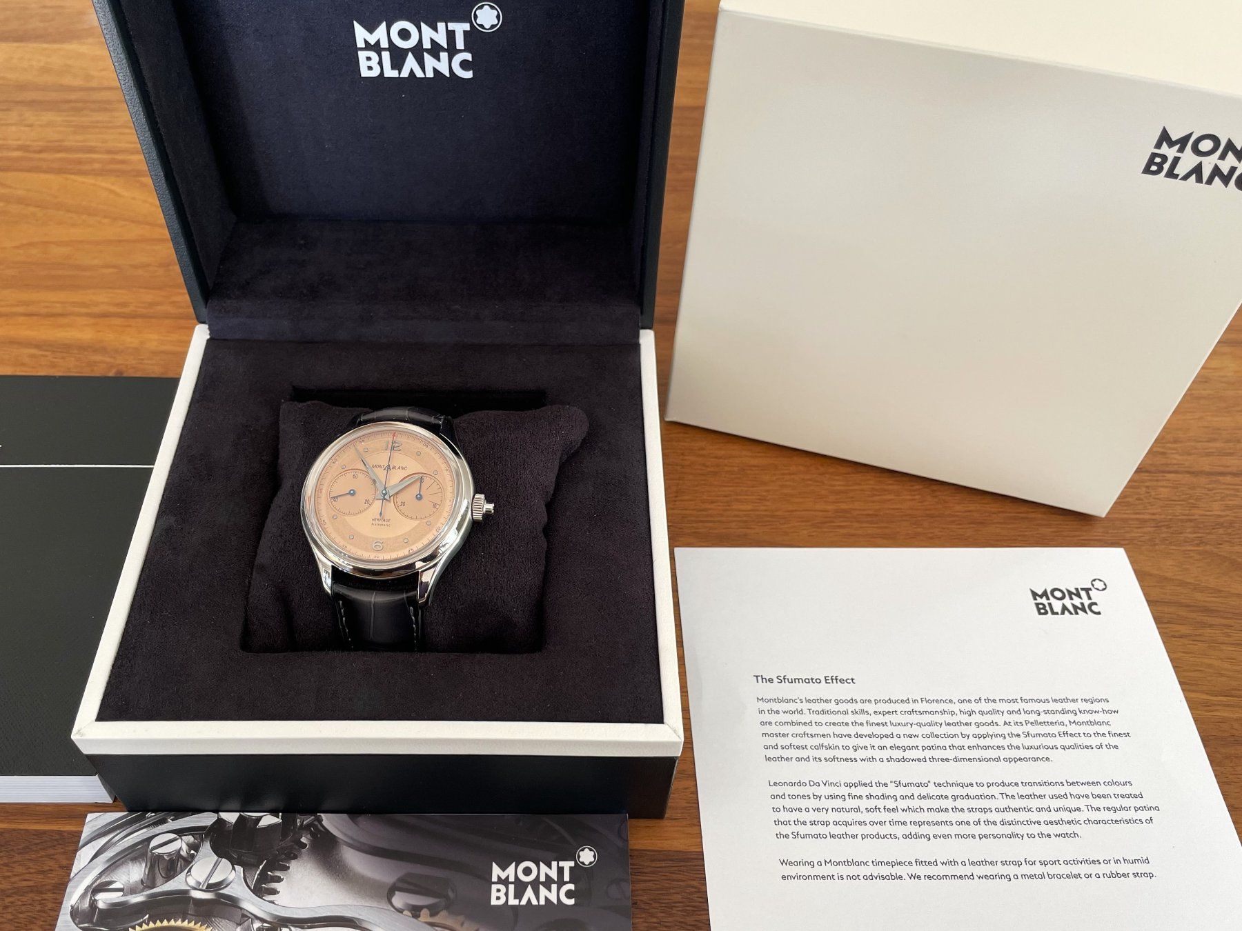 Montblanc Orologi: Montblanc Heritage Monopusher Chronograph,salmon dial,FS – Nuovo e nell'imballaggio originale da Luzern venduto da ChronoScope6004 8
