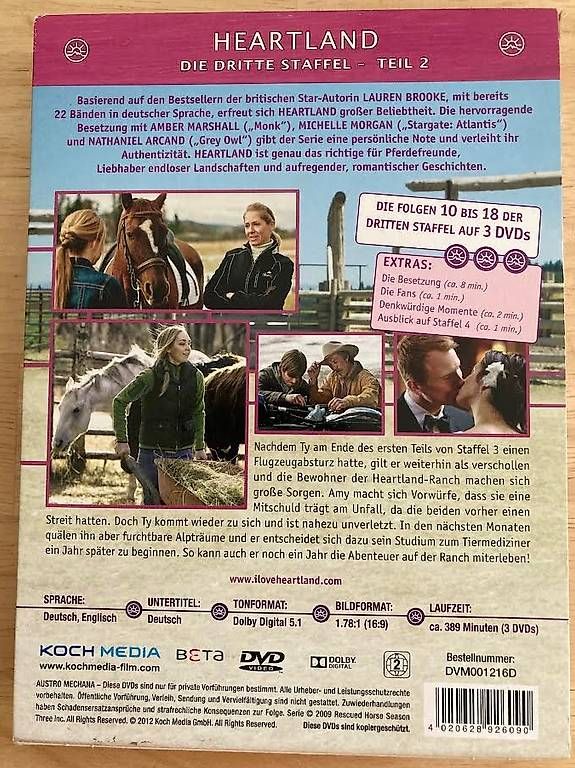 Tutti i DVDs: Heartland DVD 3.Staffel - Teil 2 – Usato da Weinfelden venduto da raga80 3
