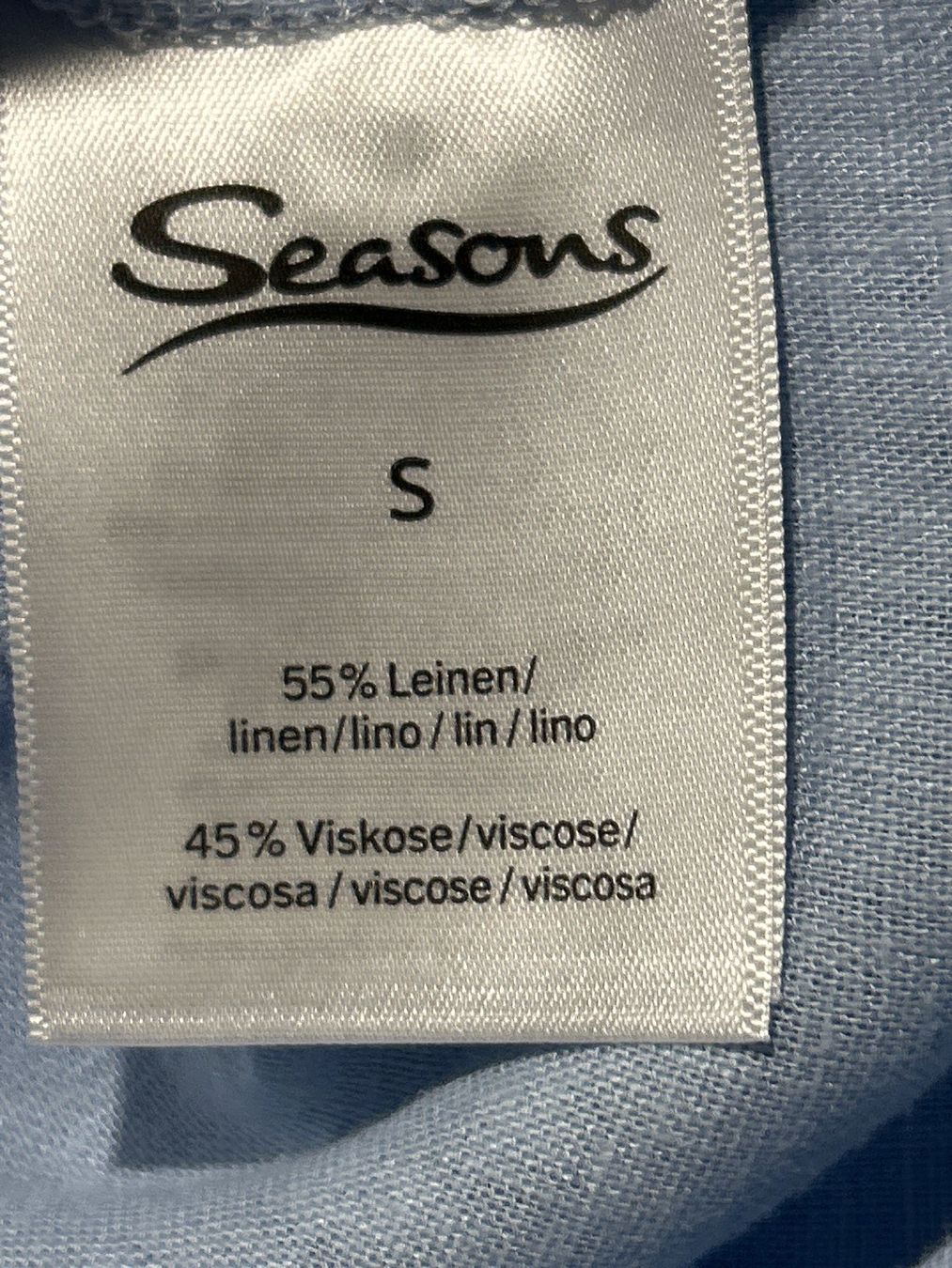 Chemisiers: Damen Langarmhemd hellblau mit Leinen von Seasons Gr. S – D'occasion à Brunnen par Nala2929 7