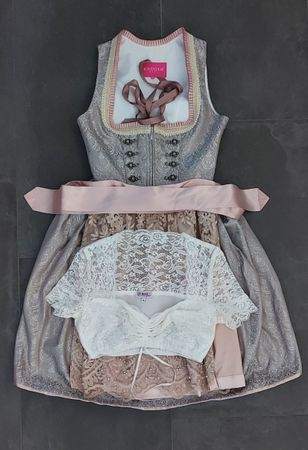 Dirndl Krüger Madl beige rosa Grösse 36 mit Bluse