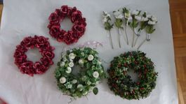 Herbst-Deko 4 Kränze und Blumen