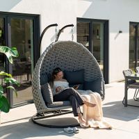 Hängesessel BOHO aus Seilgeflecht - GRAU - 2 Sitzer