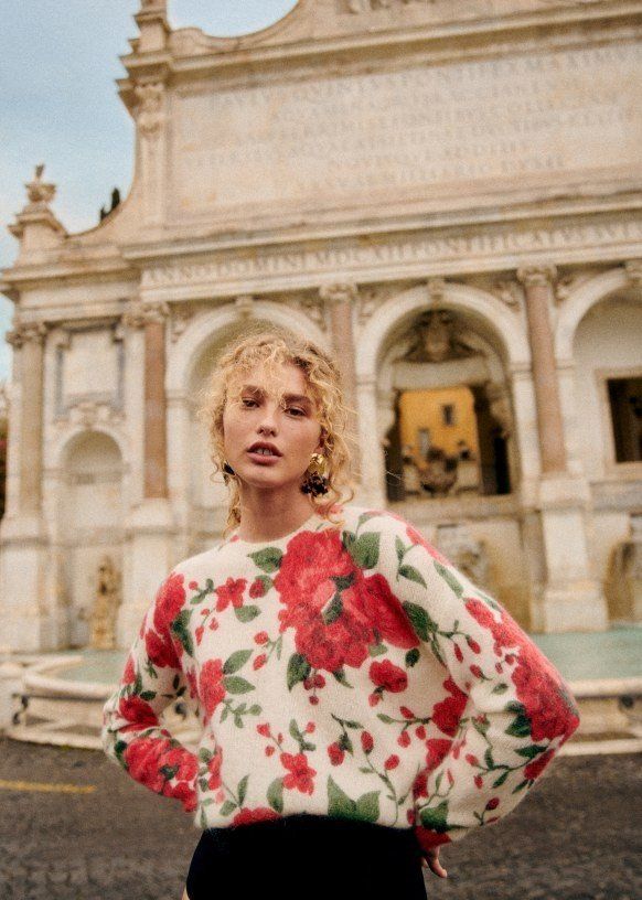 Sezane Pullover & Sweatshirts: Pullover Rosenmuster von Sezane XXS – Gebraucht aus Oberwil-Lieli von Claudine_1988