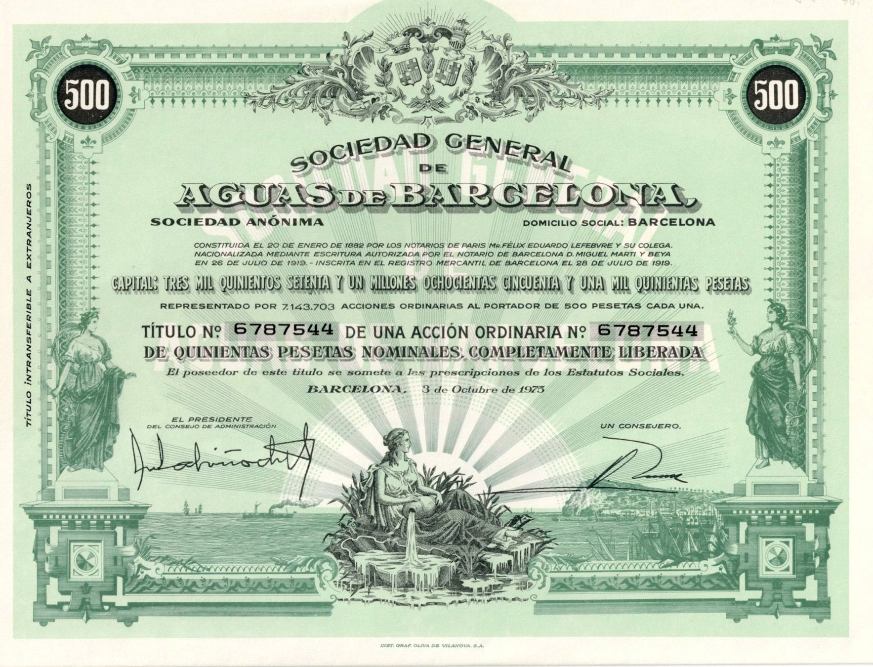 Documenti: Aguas de Barcelona SA – Usato da Ittigen venduto da hiwepa