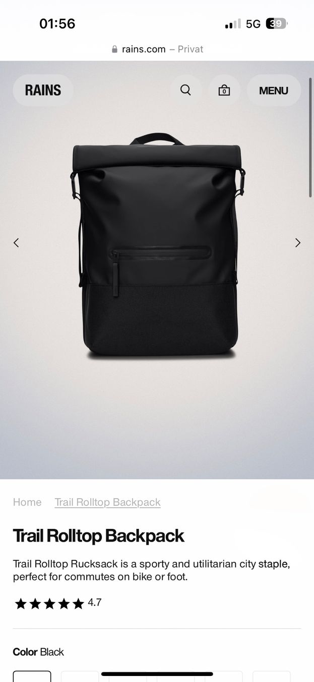 Rains Zaini: Rains Rolltop Rucksack “Trail” – Nuovo e nell'imballaggio originale da Boppelsen venduto da sebastian_zh 8