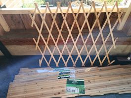 Spaliergitter, Schiebegitter Holzzeder 180x120cm neuwertig
