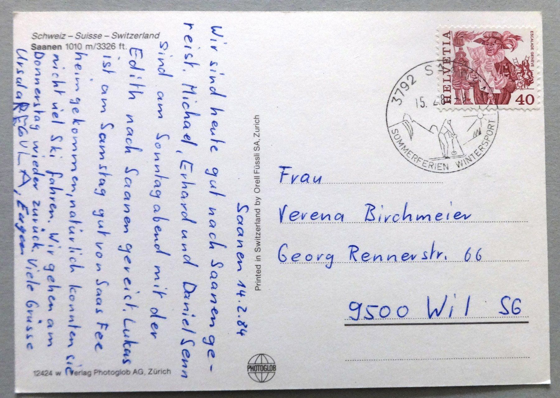 Cartoline postali: Saanen 1010 m – Usato da Fétigny venduto da Billy2miny 1