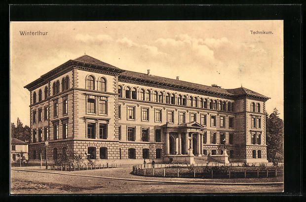 Cartoline postali: Winterthur, Technikum, Gebäudeansicht m – Usato da Berlin venduto da bartko-reher