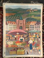 schulwandbild, gemüsemarkt, deko für hofladen