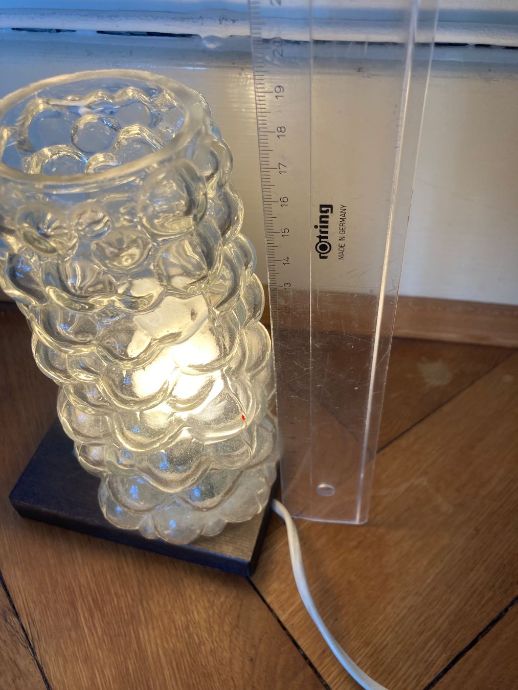 Lampade: Mid Century Glas Lampe – Usato da Basel venduto da fischstaeblii 3