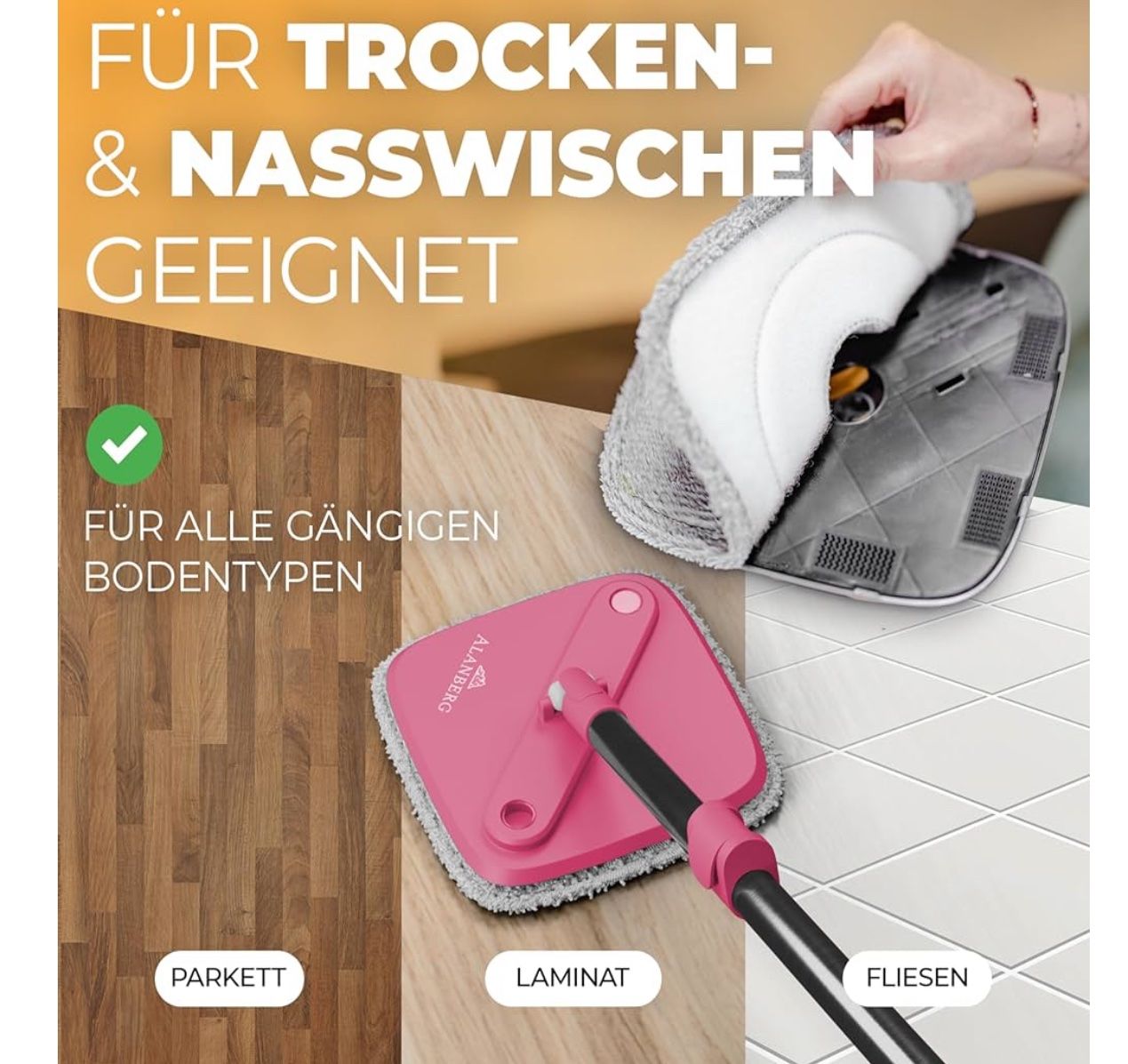 Sonstige Reinigungsgeräte: Wischmopp Set mit Eimer – 2-Kammer-System zur Trennung – Neu und originalverpackt aus Amriswil von JaJa-Express 2