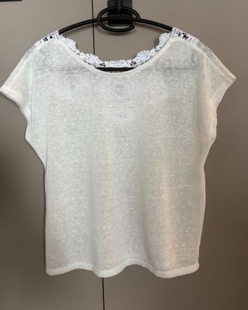 Only Shirt, weiss, Spitze, Grösse. XS