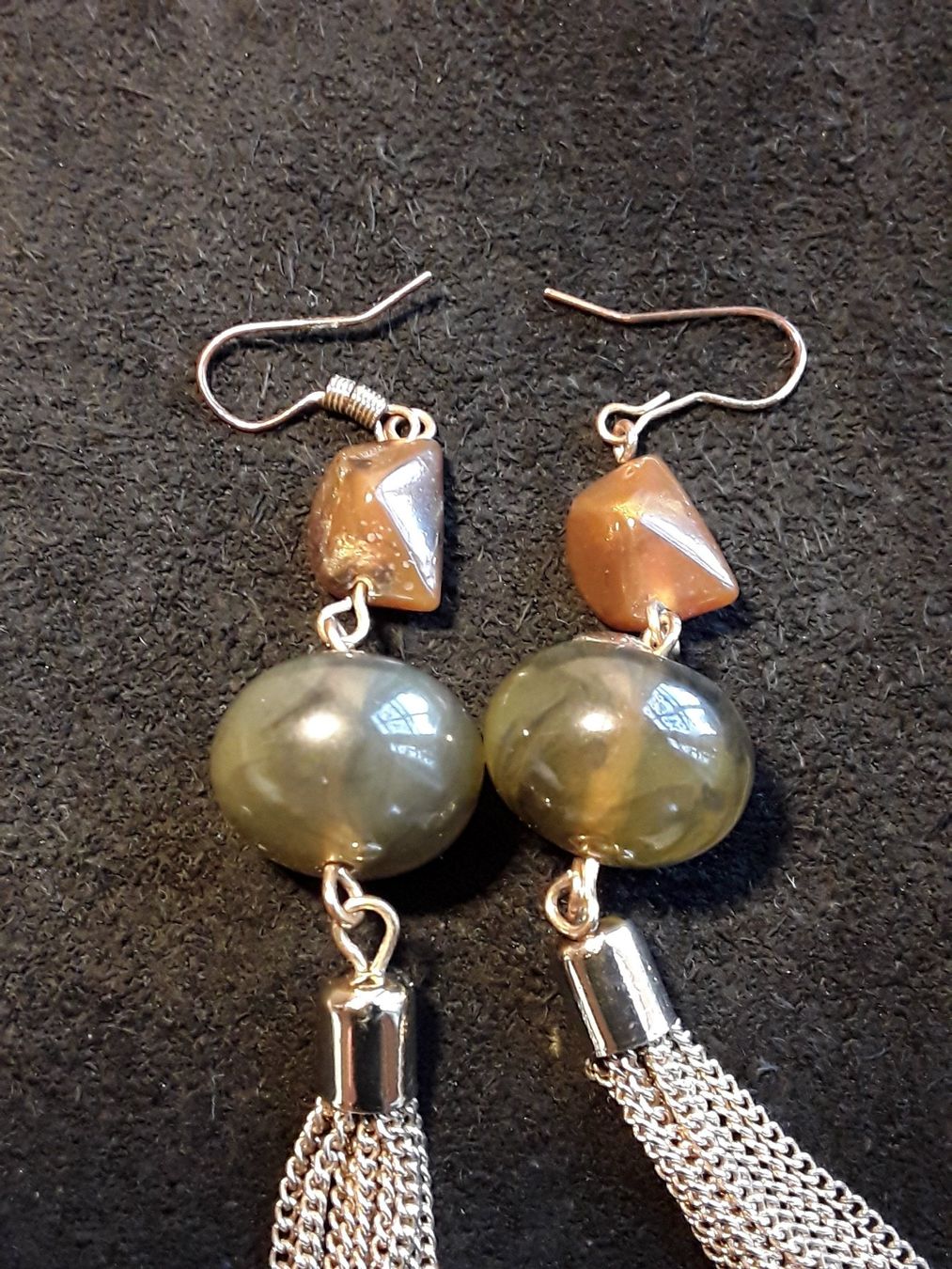 Orecchini pendenti & Orecchini a lobo: Vintage Wunderbare Jade Ohrhänger – Usato da Zürich venduto da helsan 7