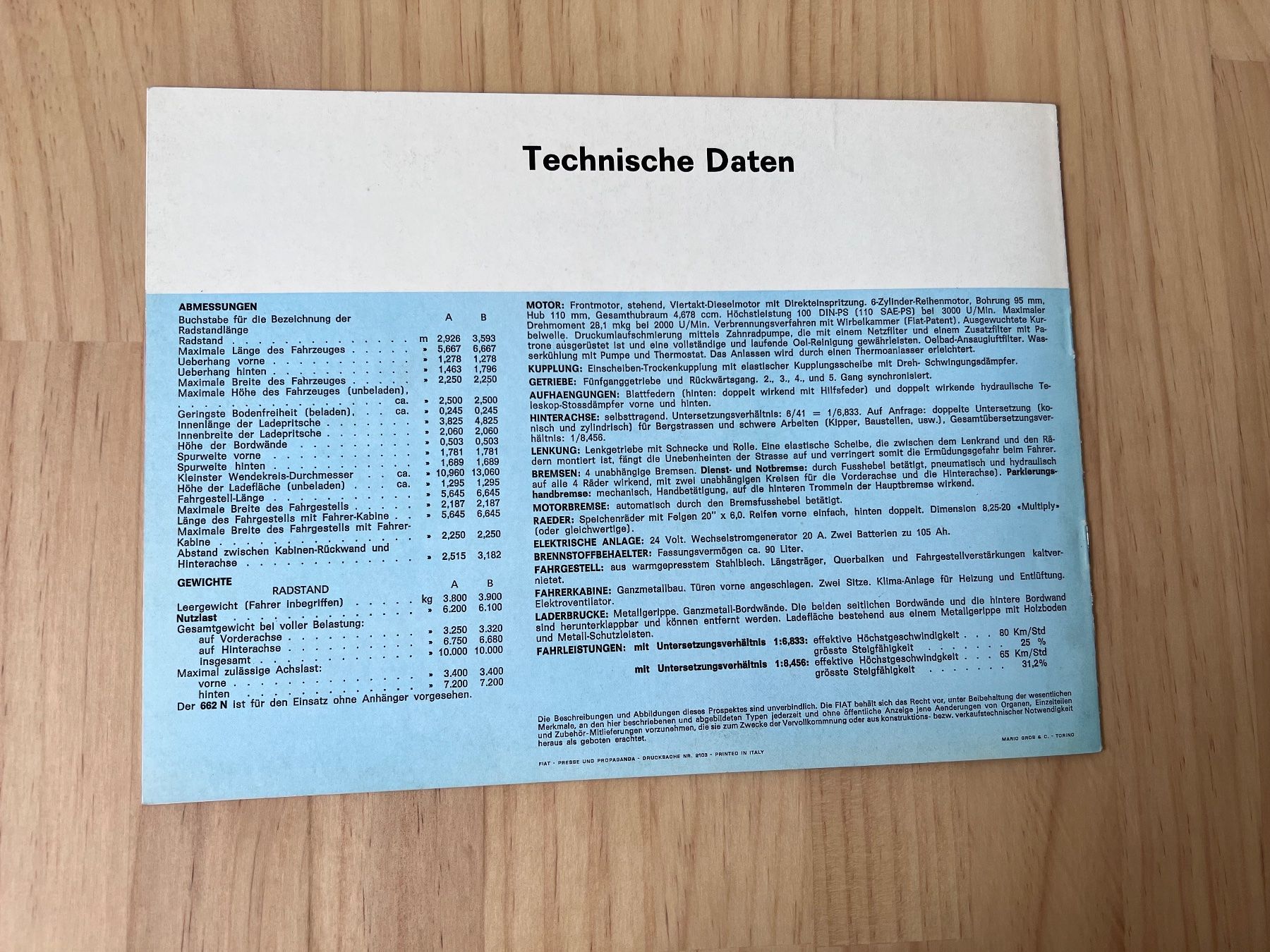 Fiat Dokumente: FIAT 662n Verkaufsprospekt – Gebraucht aus Münchenbuchsee von Volver64 3