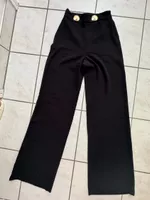 Pantaloni neri ZARA taglia 36 decorazione oro vita alta