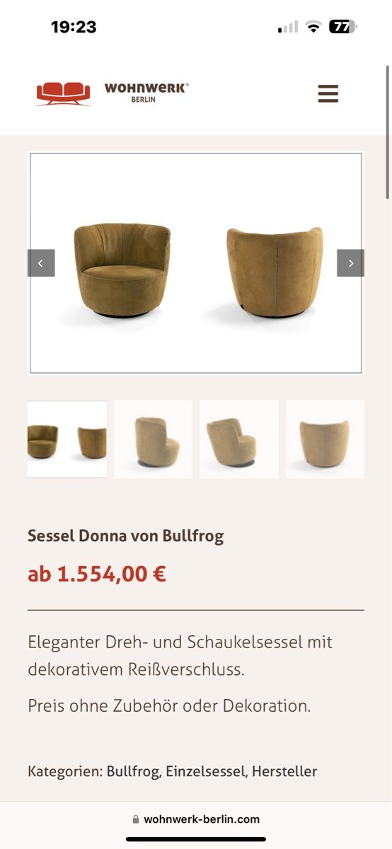 Poltrone: Sessel Designer Bullfrog – Usato da Winterthur venduto da VigoL 2