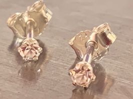 Silber-ohrstecker weiss (6kant)