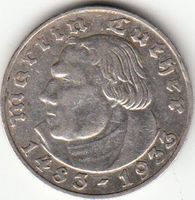 2 Reichsmark Martin Luther 1933 G