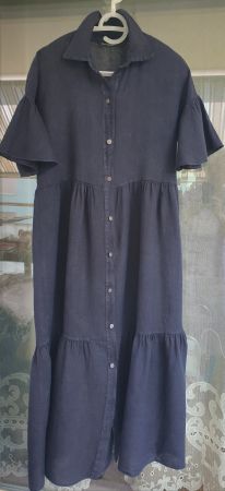 Leinenkleid denim MARINA RINALDI bei Max Mara,Gr.XL, 95 Fr.