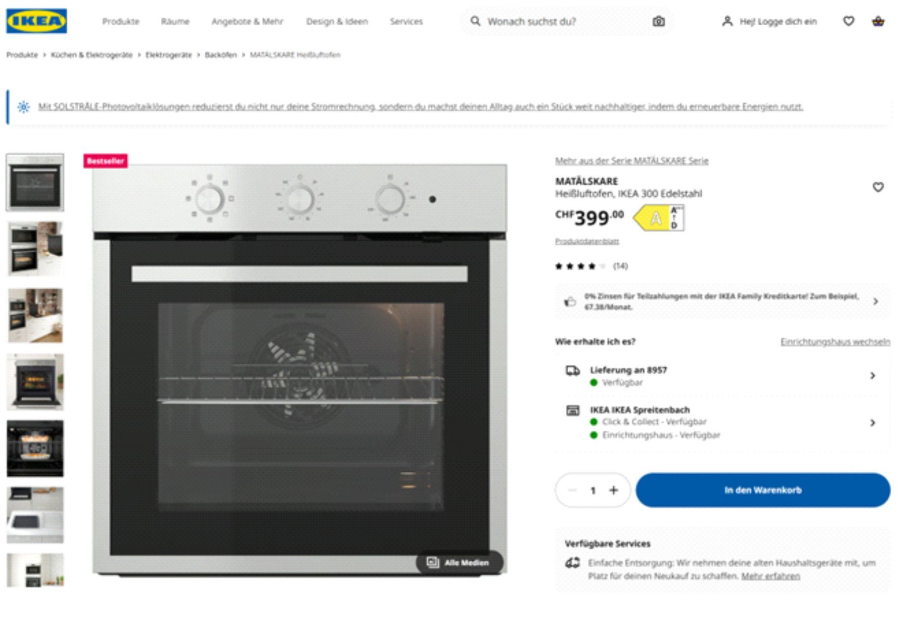 Elettrodomestici da cucina: MATÄLSKARE Heissluftofen Edelstahl – Nuovo e nell'imballaggio originale da Spreitenbach venduto da mario-shop.xs 1